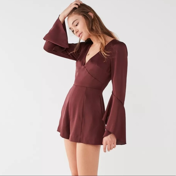 Urban Outfitters | UO Finders Keepers Seasons Bell-Sleeve Romper - Picture 1 of 12